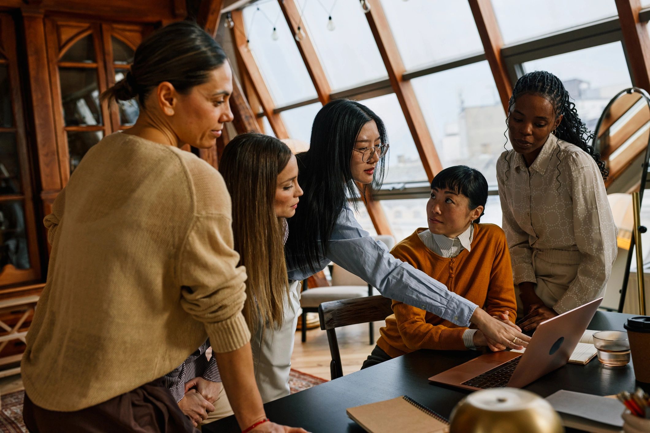 Consultancy team collaborating during a project meeting